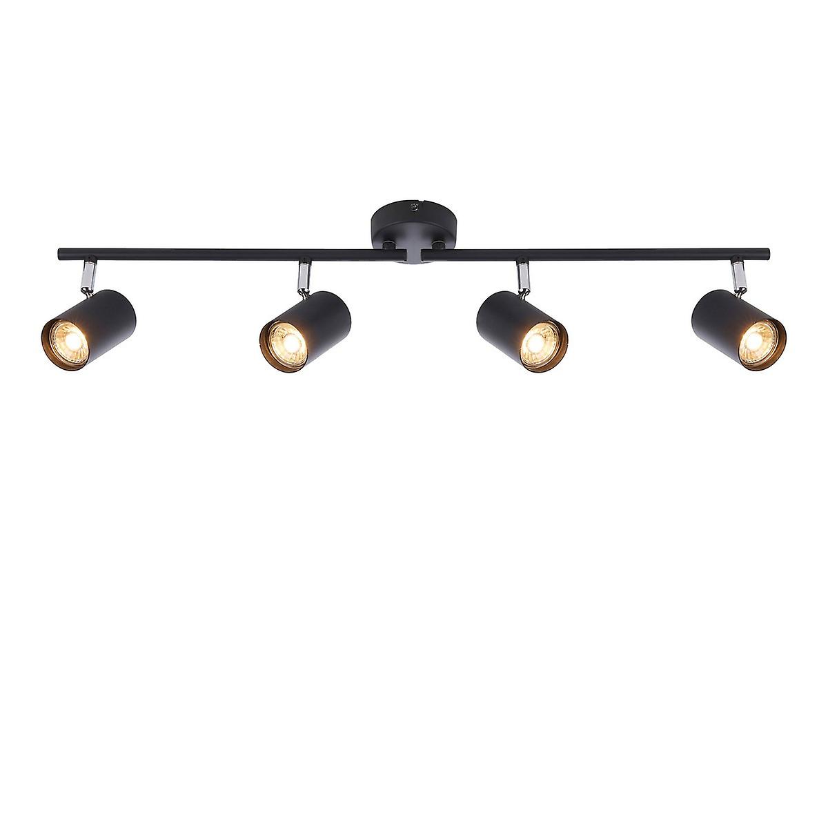 Saxby Arezzo Ceiling Spotlight Bar 4 Light Matt Black Paint