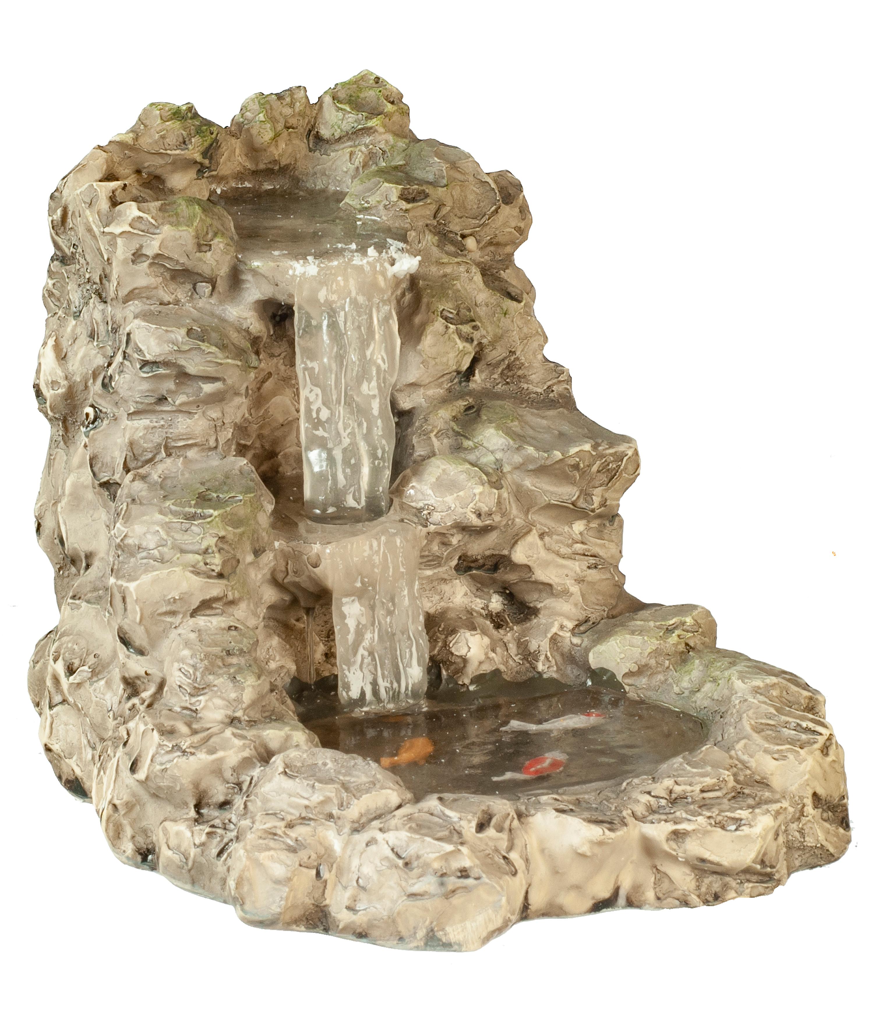 Dolls House Grey Waterfall With Pond Miniature Garden Accessory 1:12 Scale