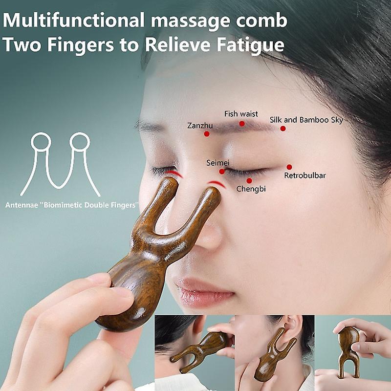 Sandalwood Massage Comb With Acupoint Map Body Meridian Comb Thickened