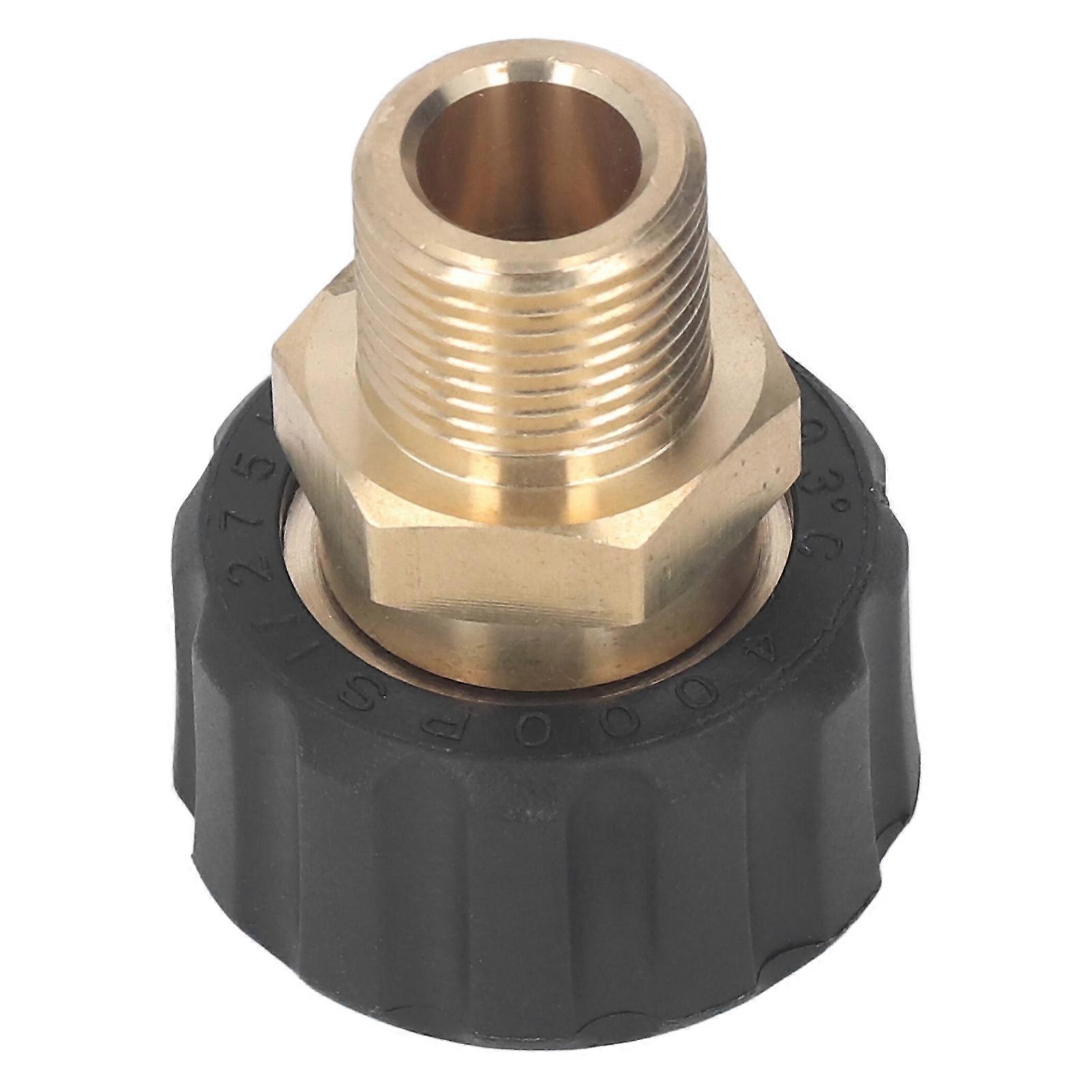 Qukaim Prure Washer Adapter Prure Washer Adapter Gun Hose Connector, 5000 PSI Replacement Parts, Male G3/8 to Female M22, 15mm, Pressure Washer