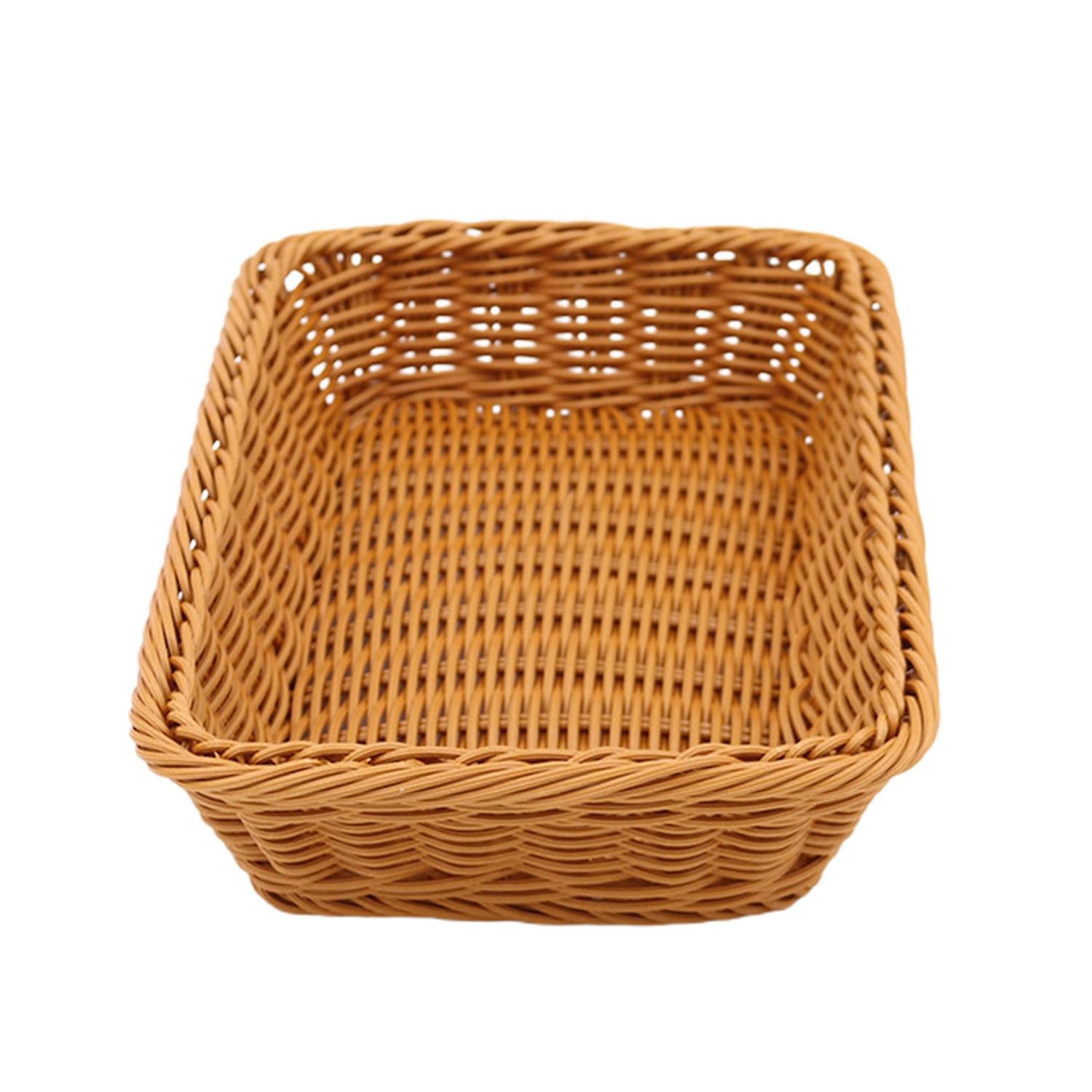 Storage Basket Versatile Tasteless Eco-friendly Rattan Rectangular Picnic Basket for Supermarket