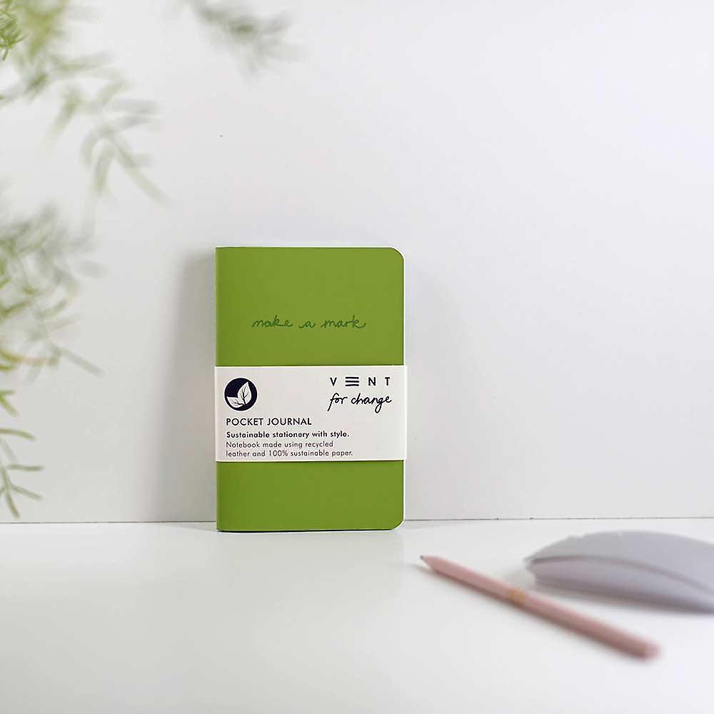 Recycled Leather Pocket Notebook Journal – Green