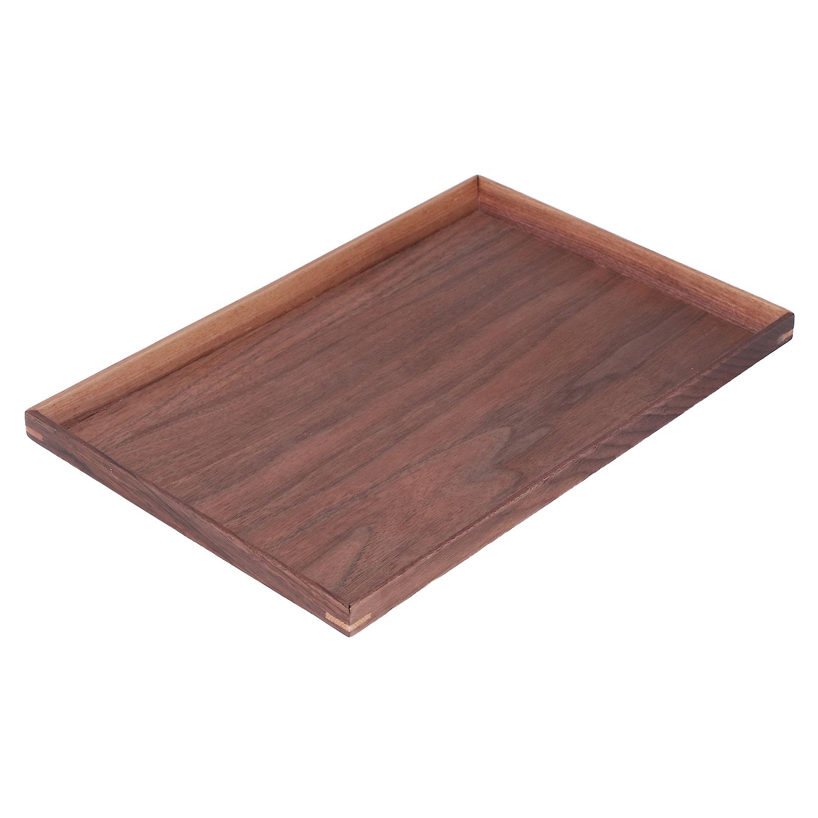 Walnut Wooden Tray Rectangle Serving Tray Tenon Structure Chinese For Tea Fruit Dessert Bread S 