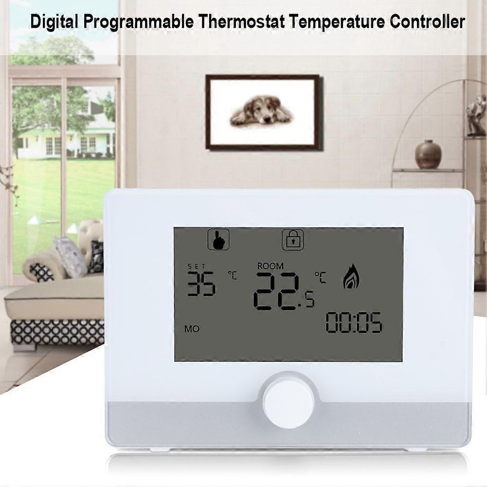 Programmable Thermostat Temperature Controller for Wall hung Boiler Heating System Black