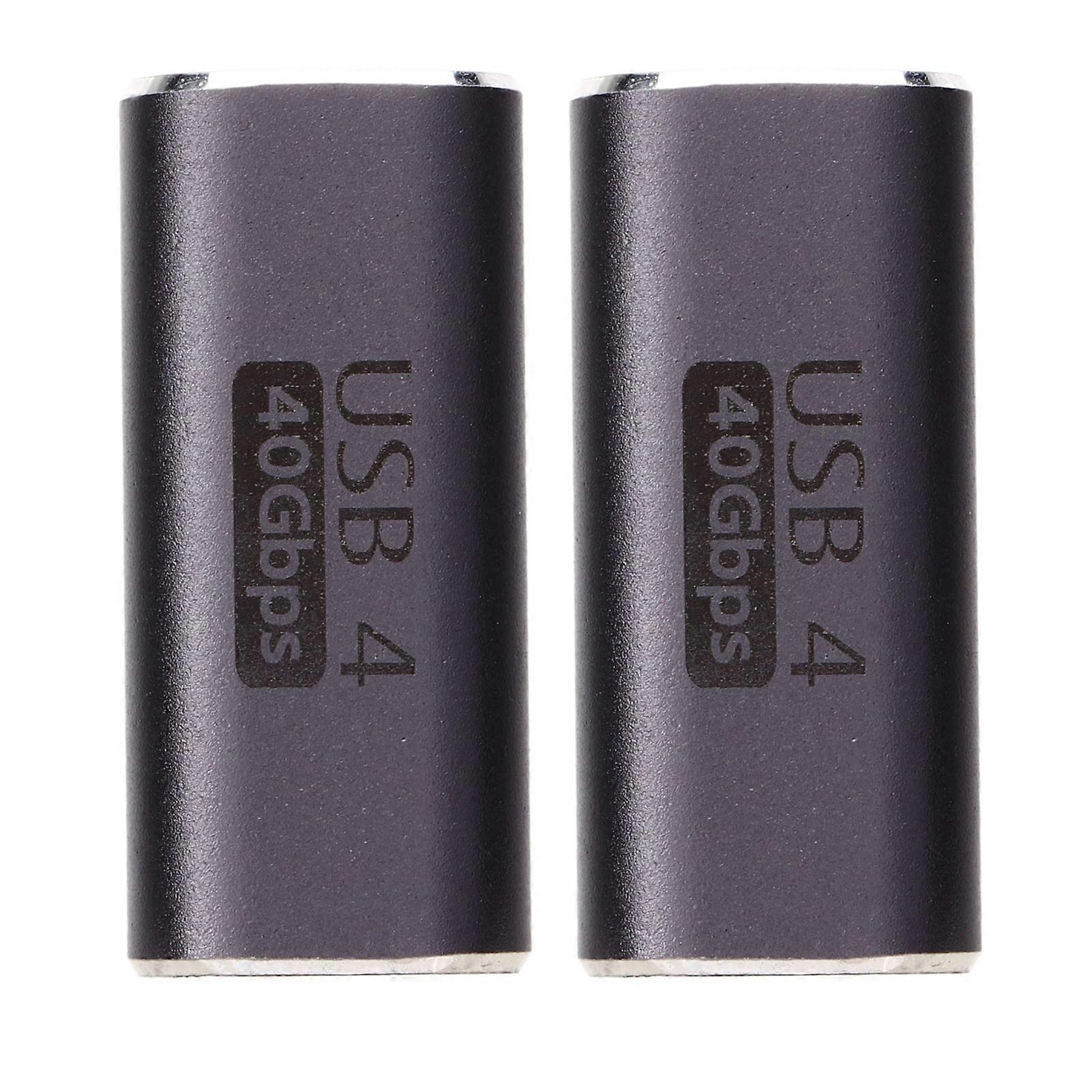 Type C to Type C Adapter Female to Female 40Gbps Data Transfer 100W Fast Charging USB C Straight Connector 2pcs