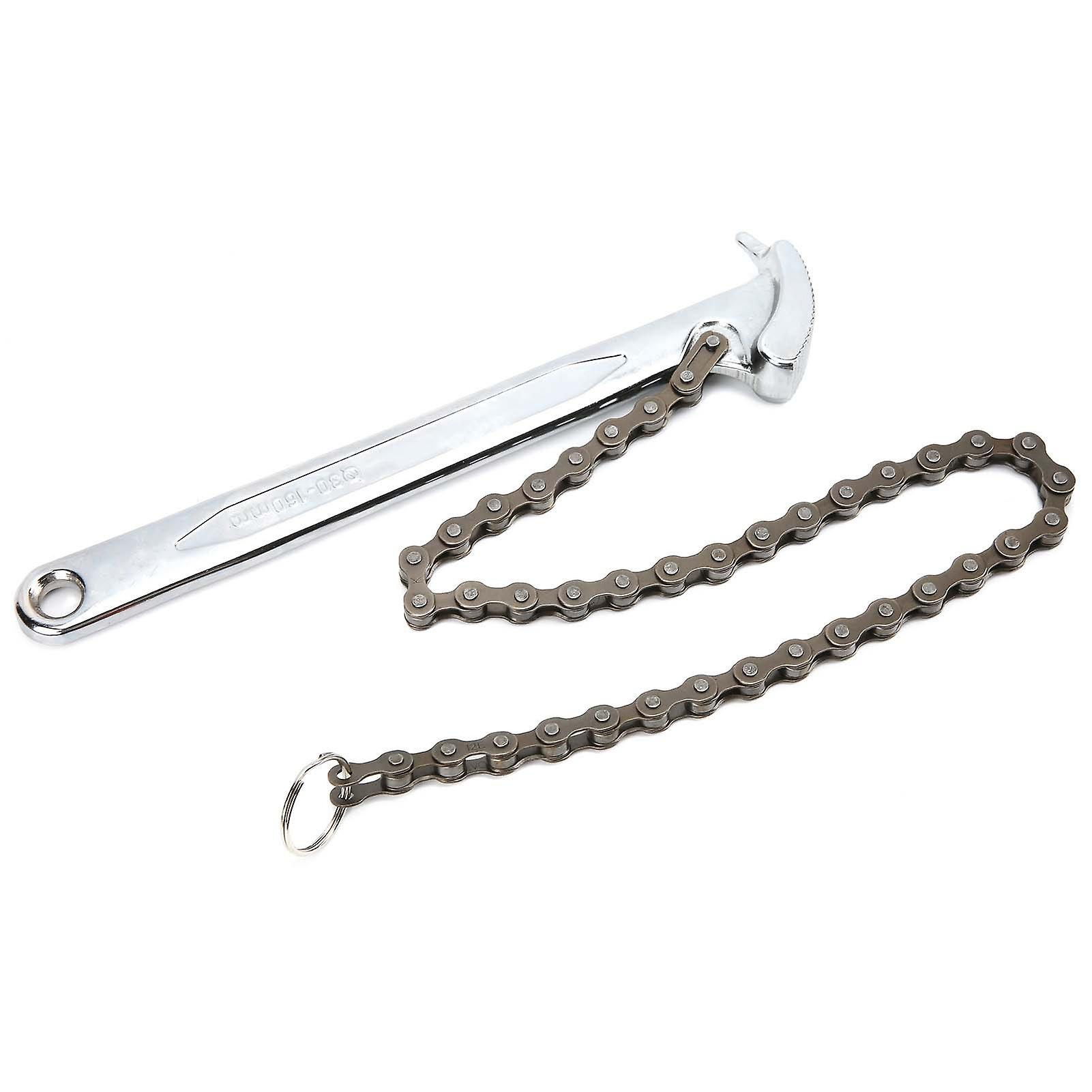9in Chain Wrench Adjustable Pipe Tong Revertible Ratcheting Chain Oil Filter Tool Fittings