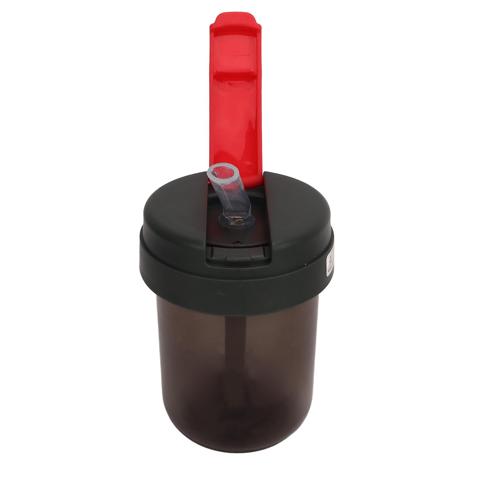 300ml Portable Black Water Drinking Cup with Silicone Straw