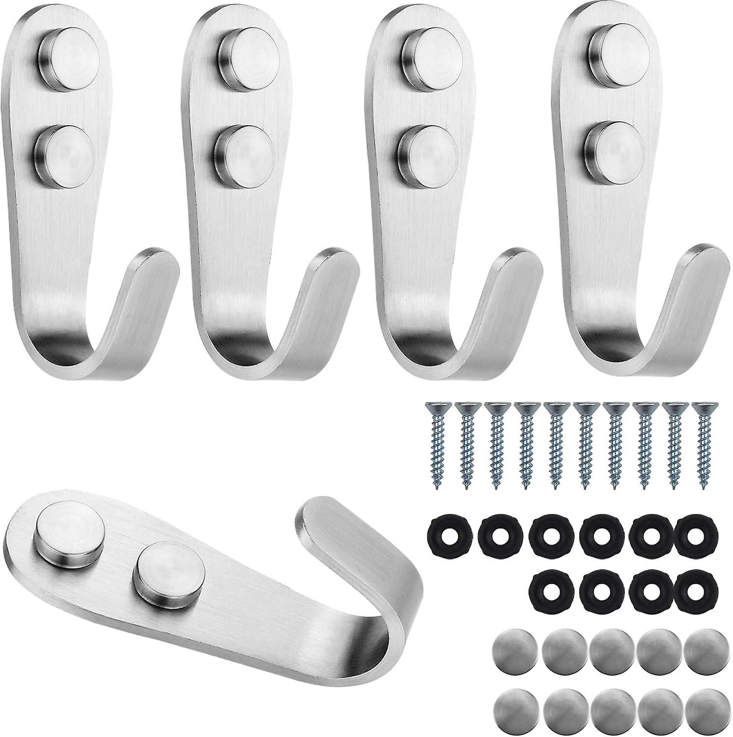 5 Pack Coat Hooks Stainless Steel Wall Mount Hooks