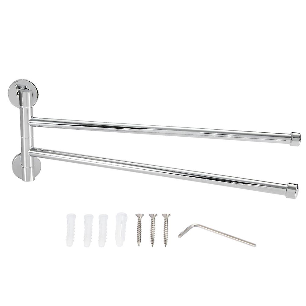 Bathroom wall mounted towel rack swinging rotating towel rack (2 arm)