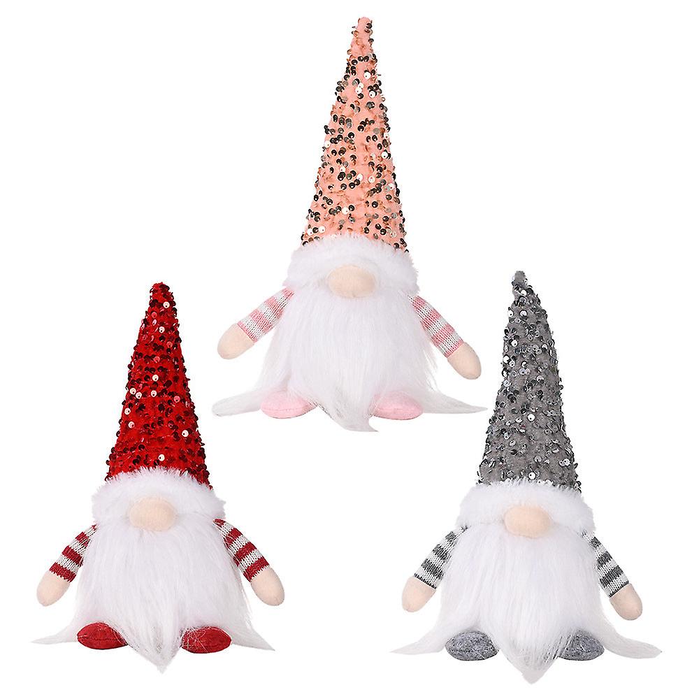Xmas Ornaments Christmas Decorative Sequins With Lights Rudolf Doll Glowing Faceless Doll Ornaments Xmas Gift