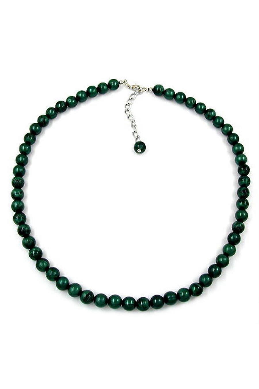 Necklace Dark-green Beads 8mm - Gl01347