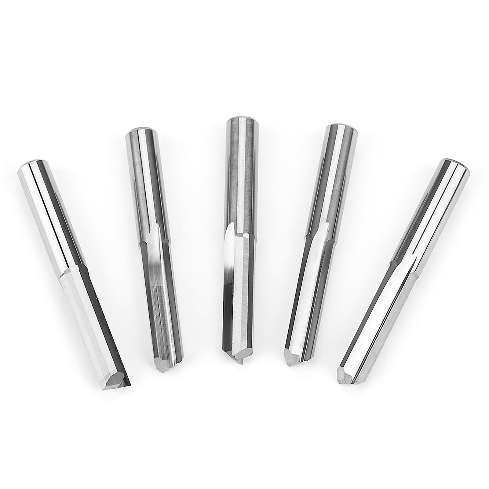 5PCS 6x22mm Router Cutting Bit Double Flute Straight Slot CNC PCB Milling Cutter