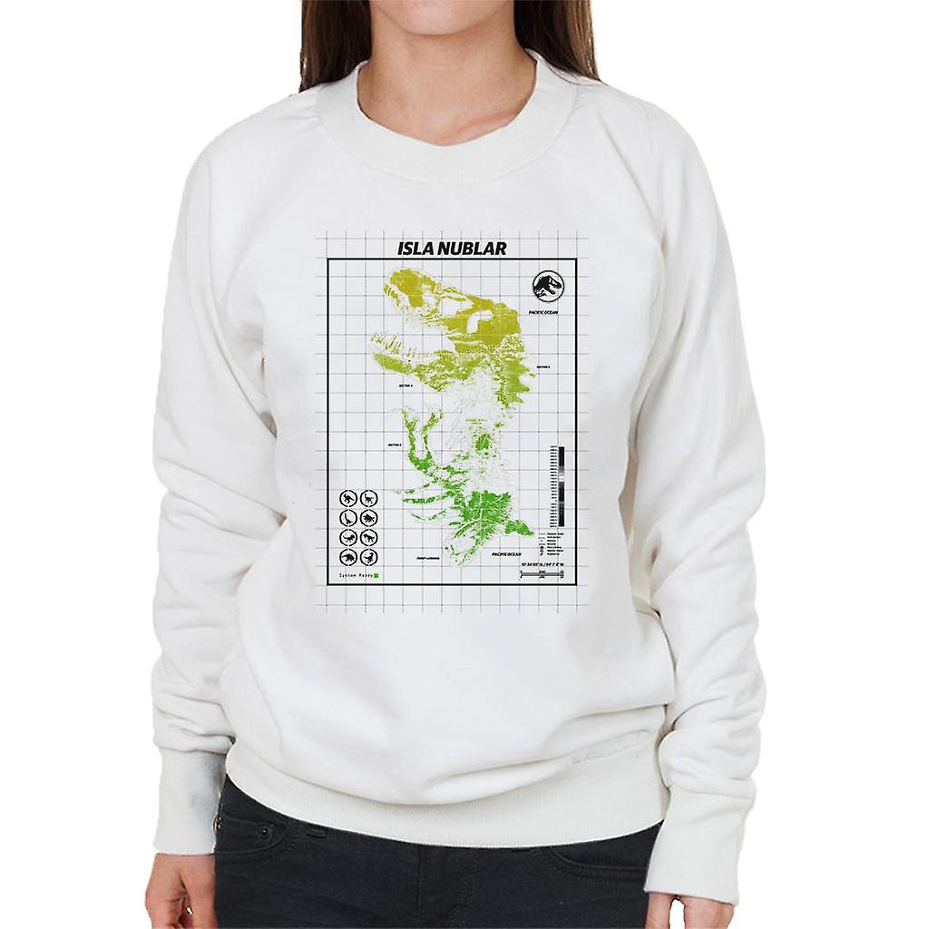 Jurassic Park Isla Nublar T Rex Map Women's Sweatshirt