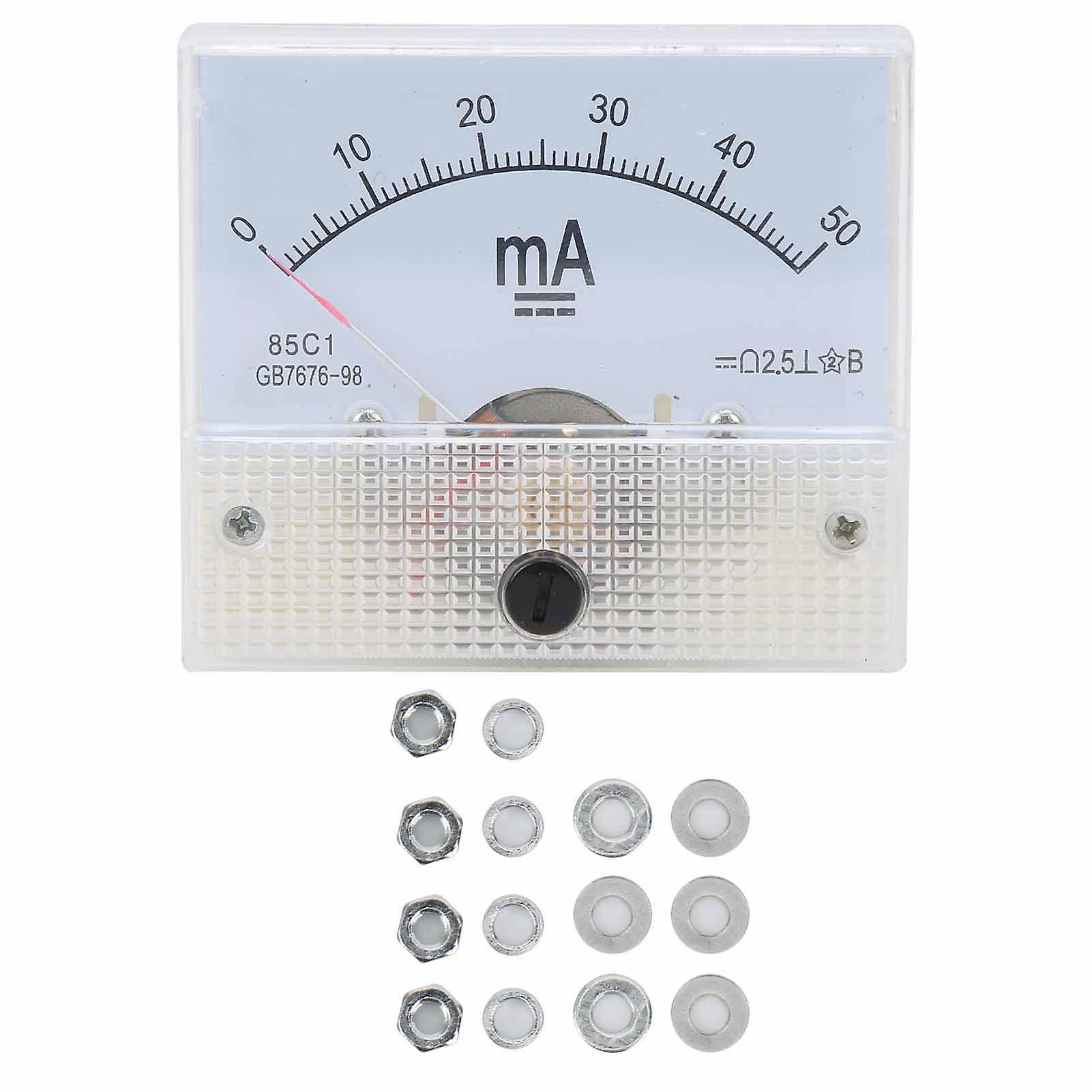 DC Current Pointer Ammeter Panel Meter 85C1 High Accuracy Measuring Instrument 0-50mA Analog Gauge for Electrical Testing