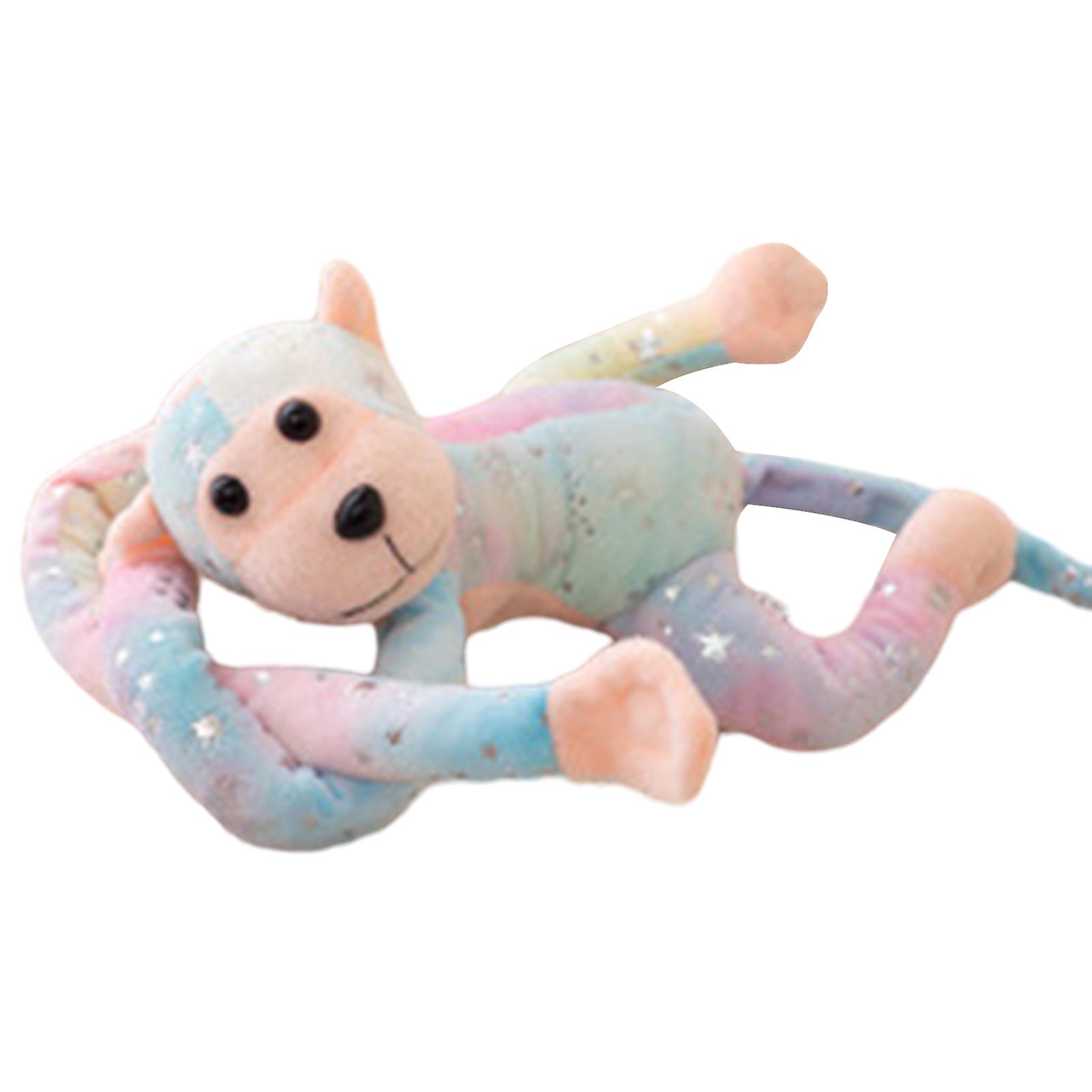 Colorful Long Arm Monkey Doll Plush Toy Soft Comfy PP Cotton Hugging Doll for Bedroom Living Room