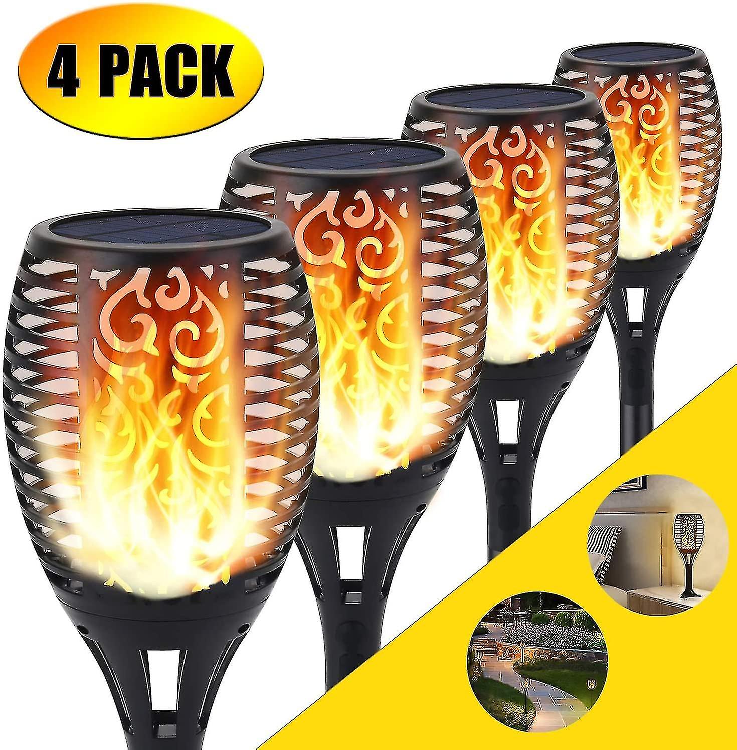 96 Led Flicker Flame Light Lights, Garden Paths / Outdoor Yard (4pcs)