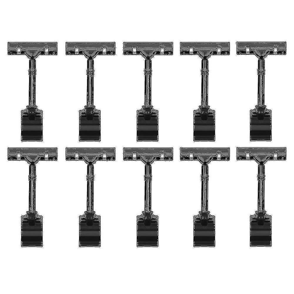 10pcs Sign Holder Clips - Adjustable Plastic, Double Head, Clip-on Style - Rotating Reusable