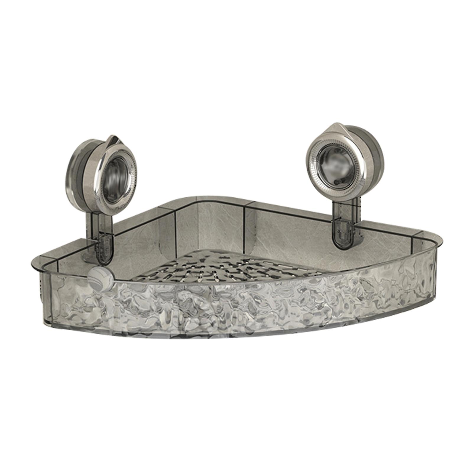 Simple Triangles/Rectangle Rack with Suction Cup Stable Space-Saving Finishing Box for Home Bathroom