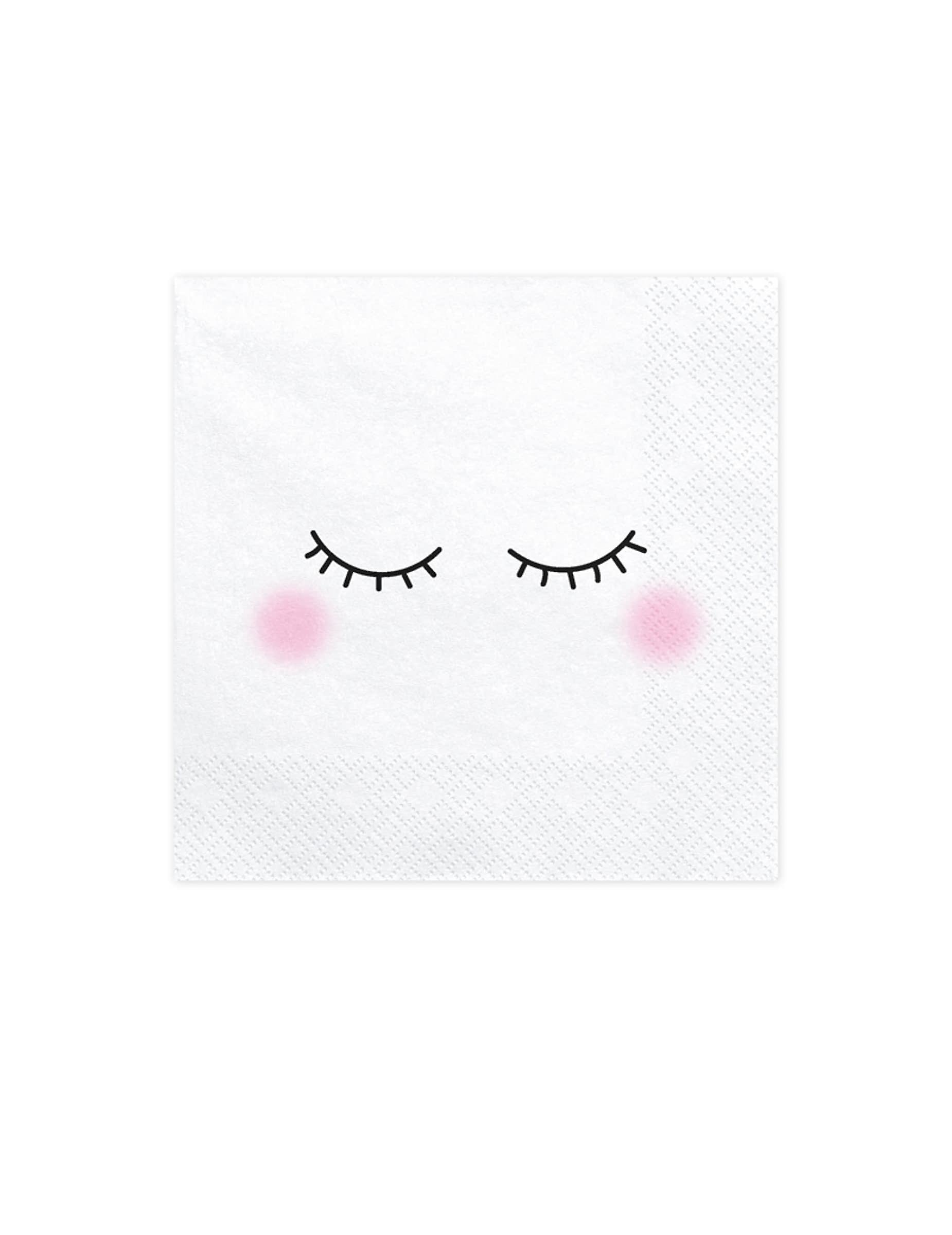 20 White unicorn paper towels 33 x 33 cm