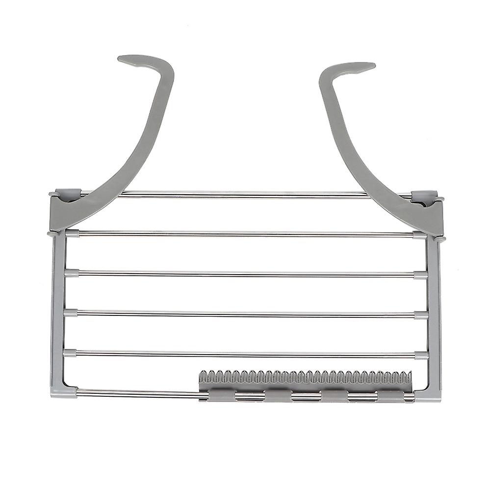 Retractable Multi-Function Hanging Non Slip Foldable Drying Clothes Rack Socks Rack Gray