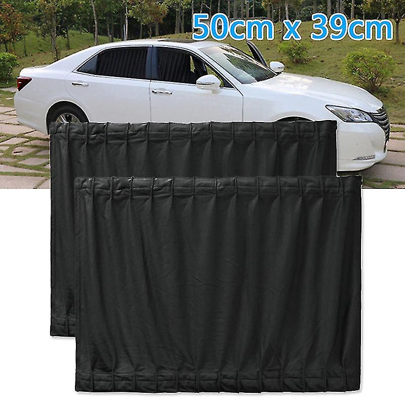 2pcs Universal Car Side Sunshades Van Suv Vip Curtains Anti-uv Sunshade Visor 50*39cm