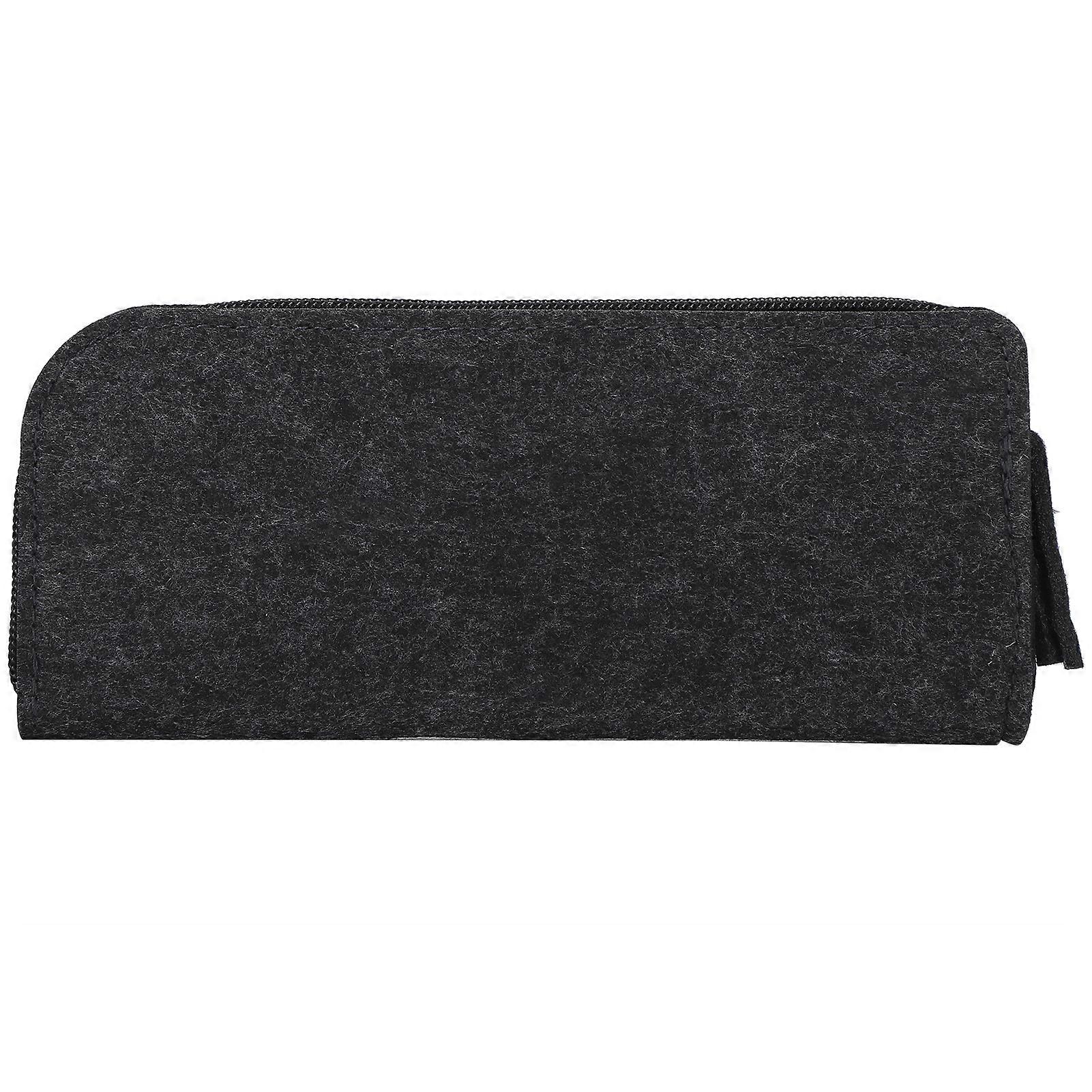 Pen Case Felt Storage Pencil Bag Thickened Flat Paint Brush Dustproof Storage Tools(light Gray )