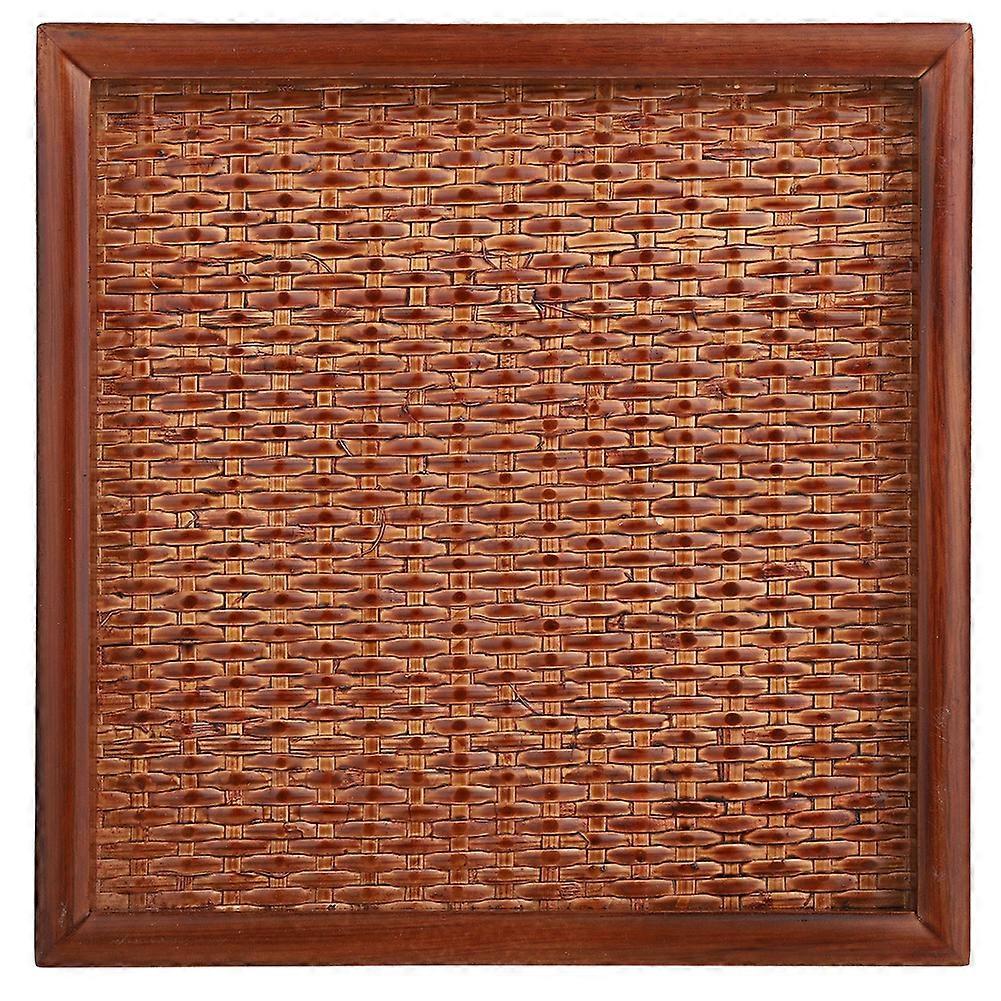 Rattankorbtablett, Teller, quadratische Schale, Obstteller zu Hause, Obstteller Serviertablett (18 * 18 * 2 cm)