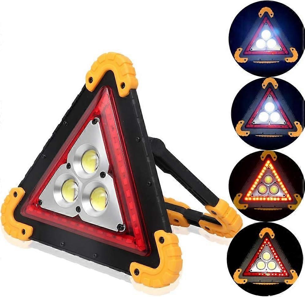 Portable LED Work Light, Emergency Warning Flashlight Traffic Light Triangle COB Rechargeable Portab