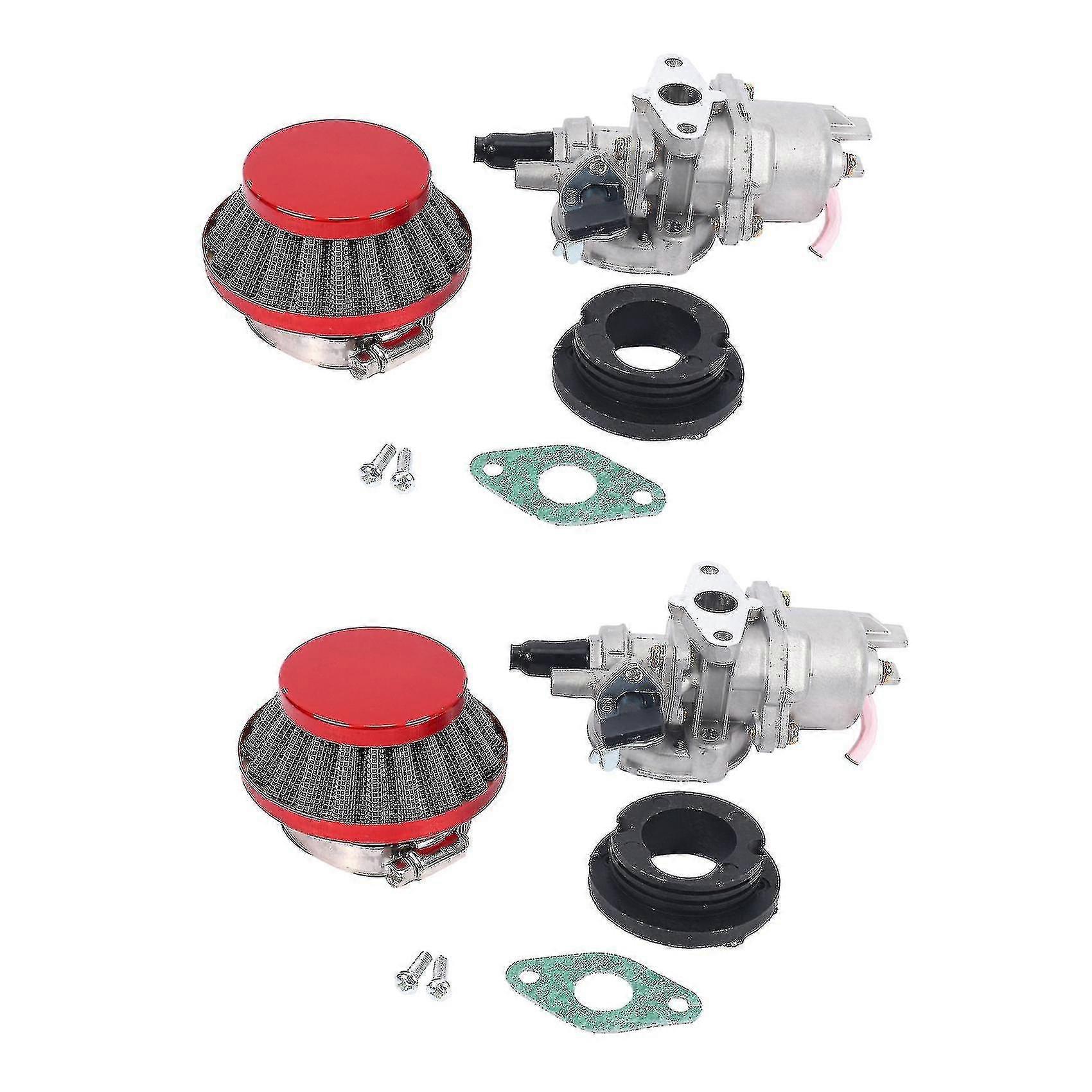 Carburetor + Red Filter + Stack Compatible 2 Stroke 47cc 49cc Engine Parts