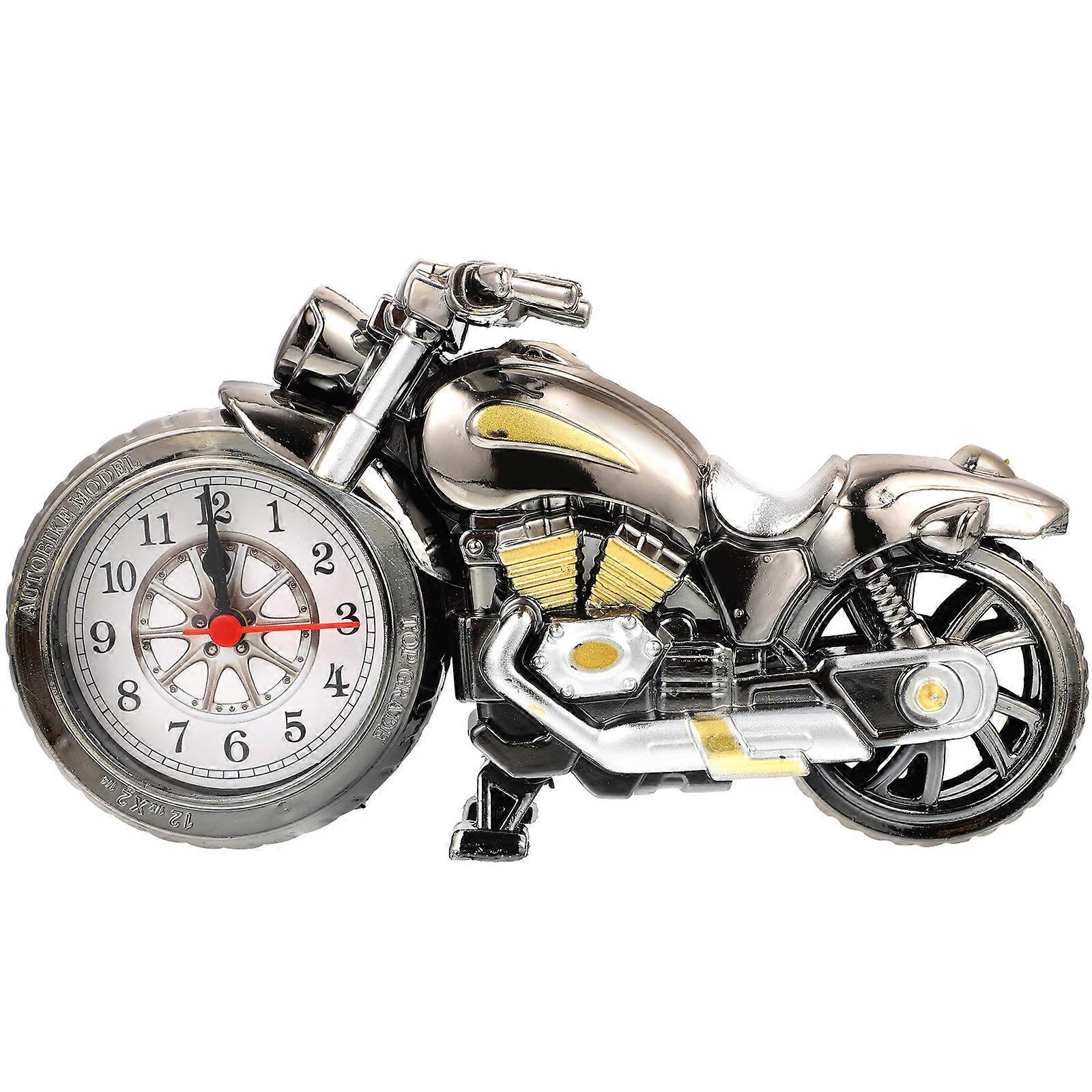 1pc Vintage Tabletop Clock Motorcycle Model Desktop Alarm Clock (Random Pattern)
