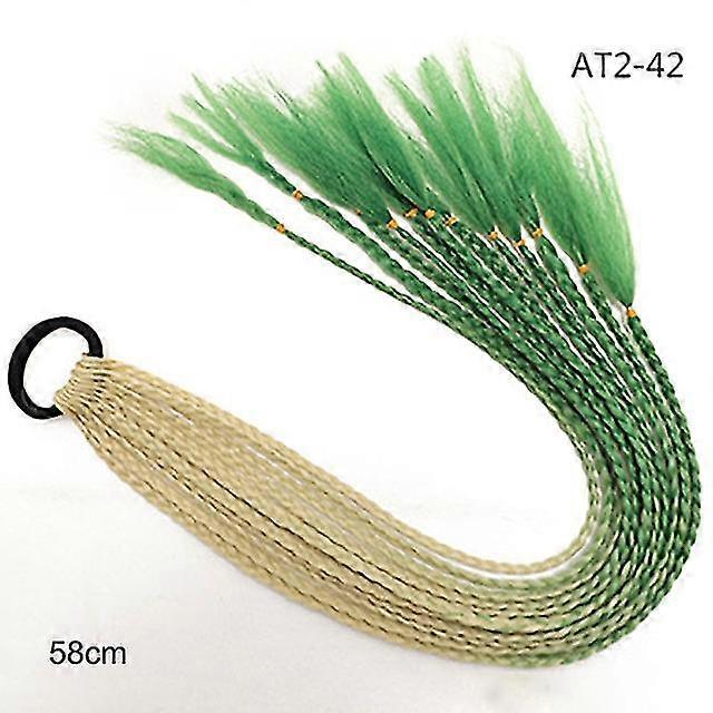 Jianghuo Colore dei Capelli Gradiente Sporco Intrecciato Coda di Cavallo Delle Donne Fascia Elastica Per Capelli Fascia Elastica Elastica Accessori Per Capelli Parrucca Fascia 60 cm