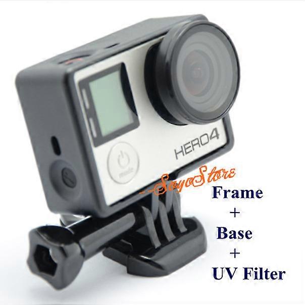 Standard protective frame with base and UV filter, accessory set for Go Pro fore3 3+4, free shipping