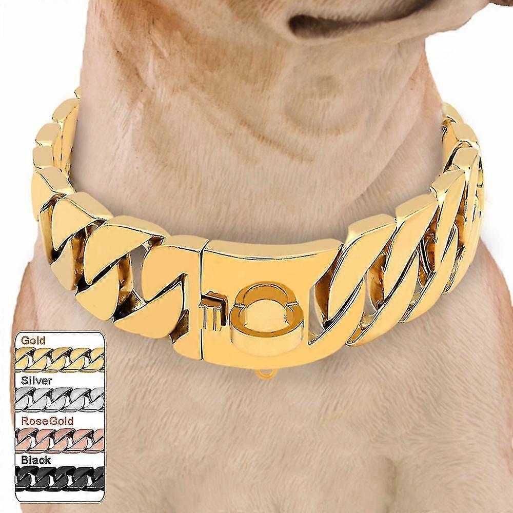 Stainless Steel Dog Chain Collar Cuban Duty