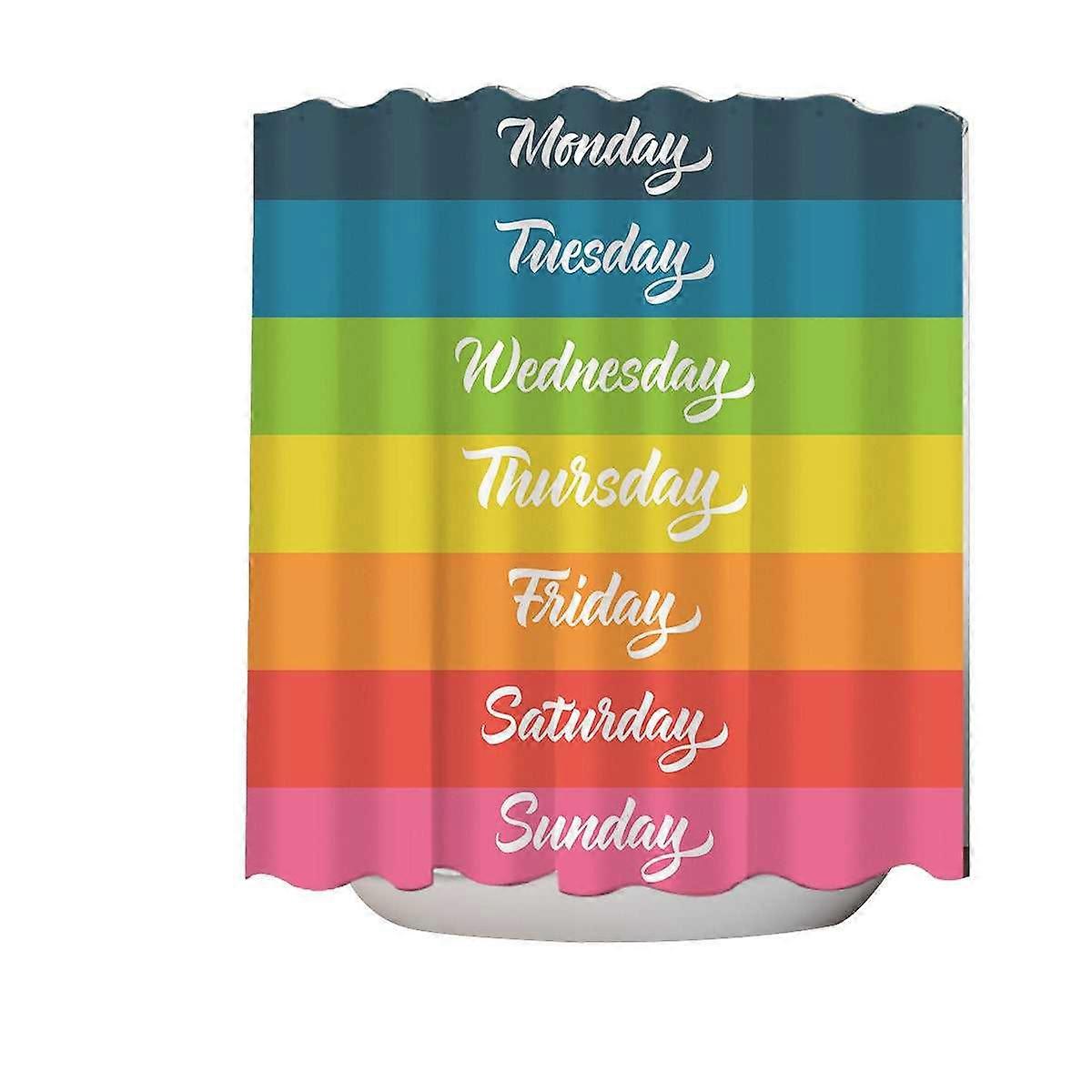 Cool Days of the Week Rainbow Flag Shower Curtain
