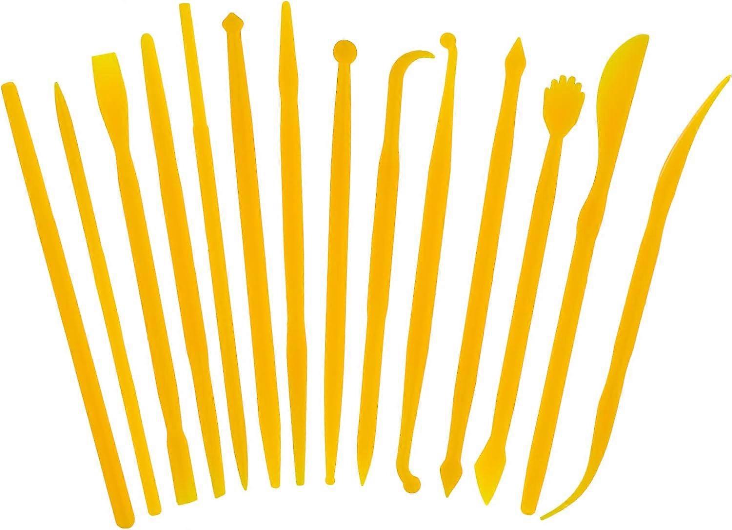 Small Plastic Clay Sculpting Tools, Mini Pottery Clay Carving Tools Double-Head Modelling Tools Polymer Clay Tools for Kids Beginners DIY