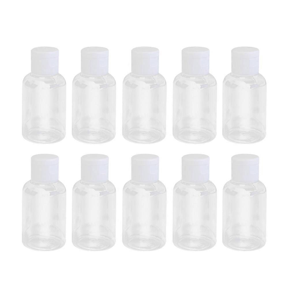 10PCS 50ml Empty Plastic Sample Bottles Containers Jars Pots Vials with Lids for Emollient Water Shower Gel Emulsion