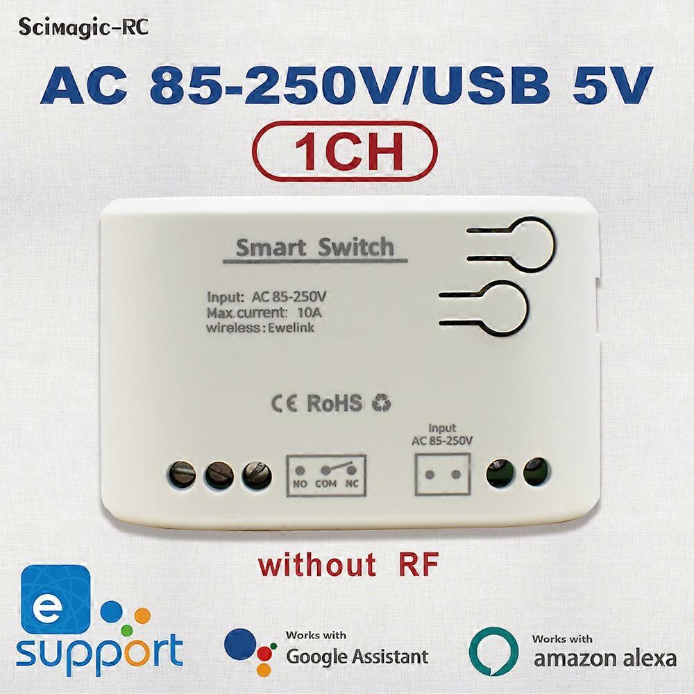 EWELINK Smart WIFI Switch 1 Channel USB 5V 12V 24V 220V 230V Motor Light Switch Inching Self-locking With/No Shelll