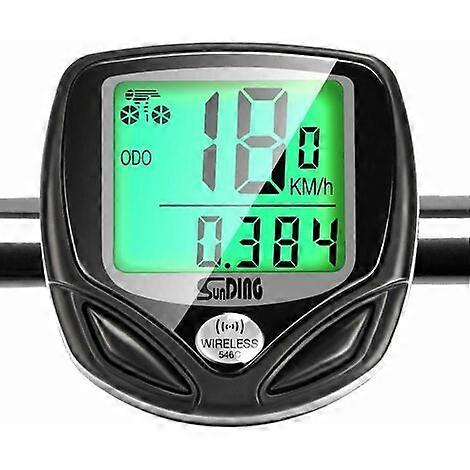Bicycle speedometer, bicycle computer, wireless speedometer, LCD backlight, multifunctional bicycle computer, waterproof bicycle odometer, black WHWY