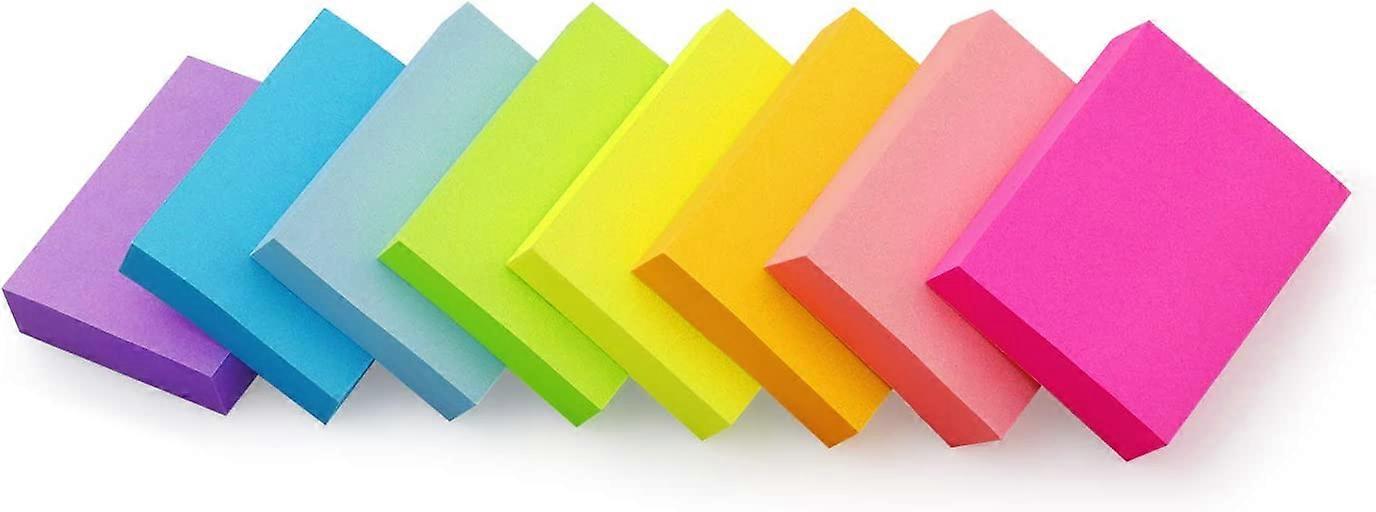 Sticky Notes 1.5X2 Inch Bright Colors Self-Stick Pads 8 Pads/Pack 100 Sheets/Pad Total 800 Sheets