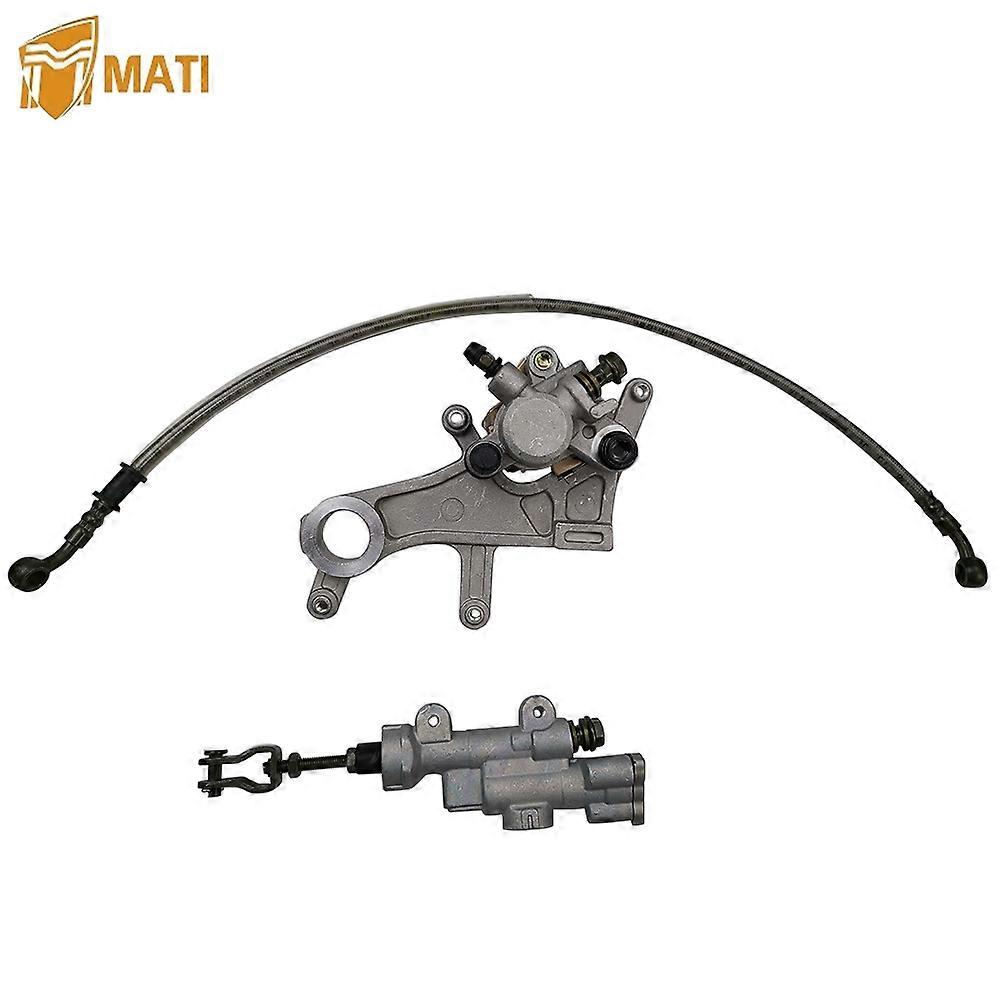 Rear Brake Caliper Master Cylinder Oil Hose Pipe with Pads for Honda CR125R CR250R CRF250R CRF250X CRF450L CRF450R CRF450X