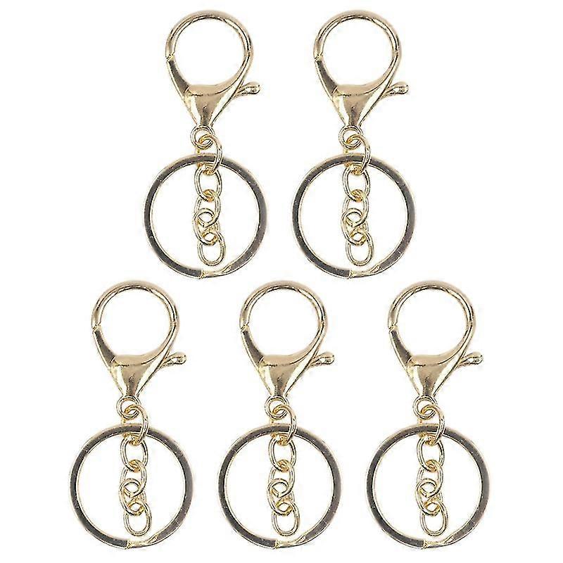 5pieces/set Swivel Clasps Hook Metal Lobster Clasp Key Ring Loop & Chain