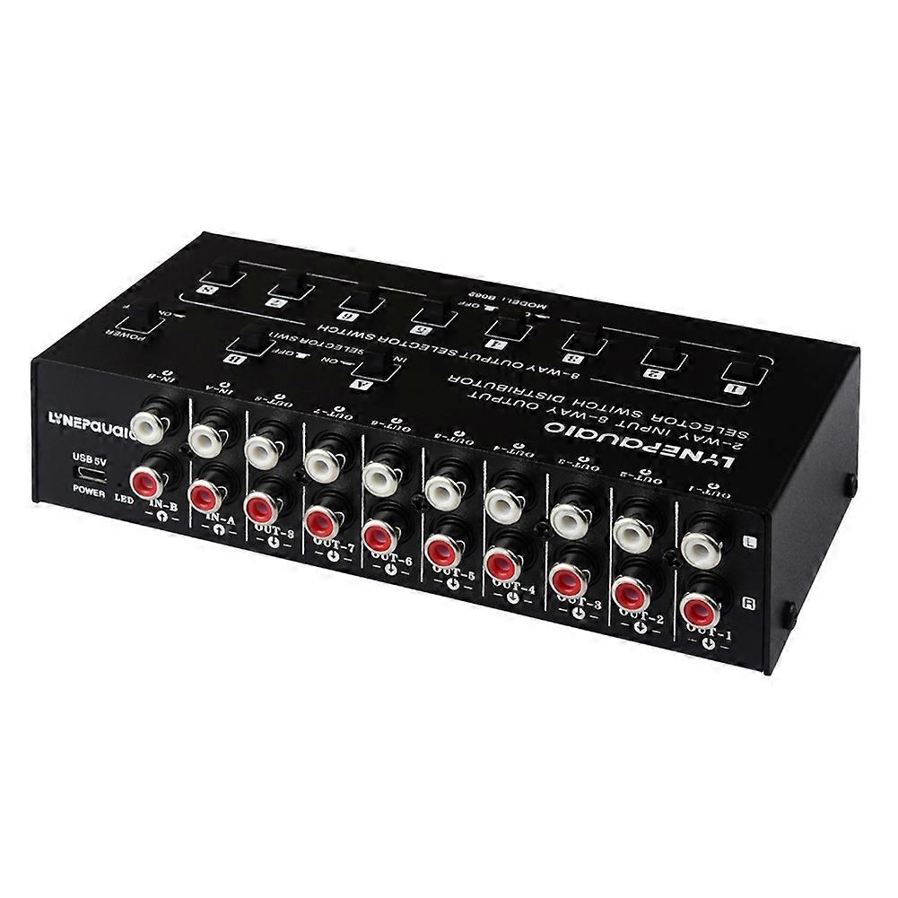2 in 8 Out Audio Frequency Signal Selector Shift Device Support 2 Sets Mix Input and 8 Sets Output