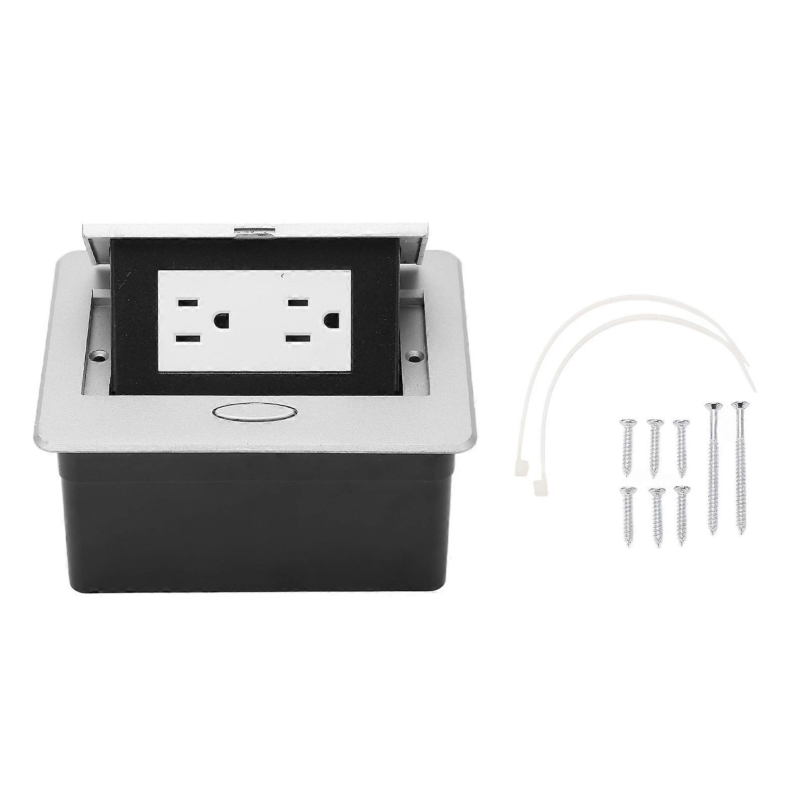 Desktop Socket Concealed Power Strip Table Connection Box 2 Outlets US Standard 125V NO.7825
