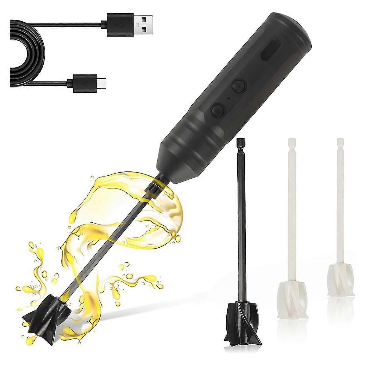 Electric Cordless Epoxy Resin Mixer Kit -Rechargeable Handheld Resin Mixer compatible with Epoxy Resin with 4 Paddles compatible with DIY Crafts