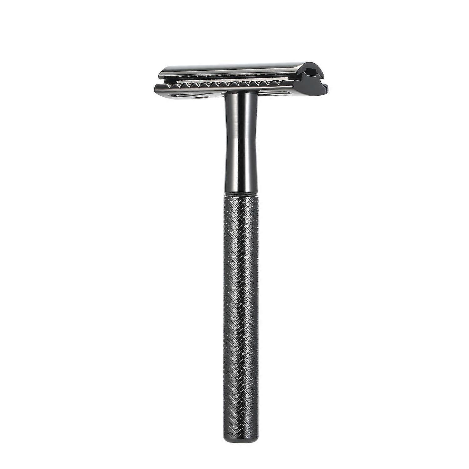 Stainless Steel Double Edge Shaving Razor Safety Beard Razor Manual Mustache Removal Traditional Shaving Tool for Hotel Home Travel