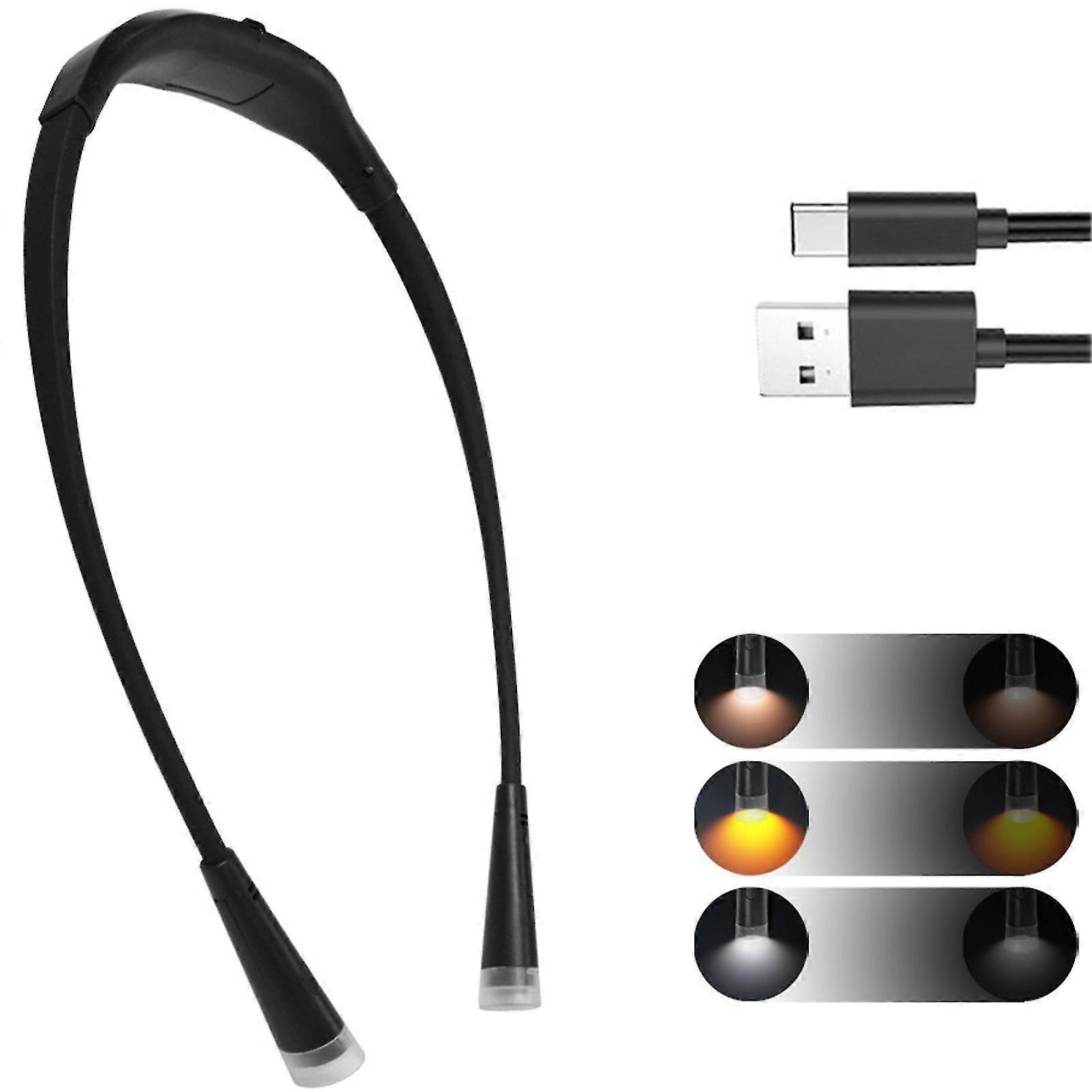 Led Neck Light Dimmable Portable For Knitting Reading Lamp USB Rechargeable