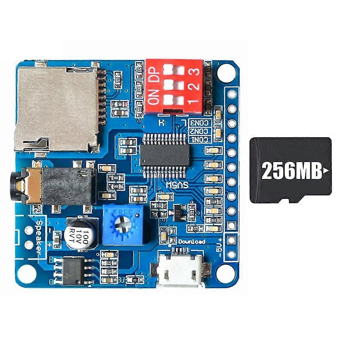 Sprachwiedergabemodul MP3-Player-Modul + 256 MB Speicherkarte Uart I/o Trigger Class D Verstärkerplatine 5w Dy-sv5w