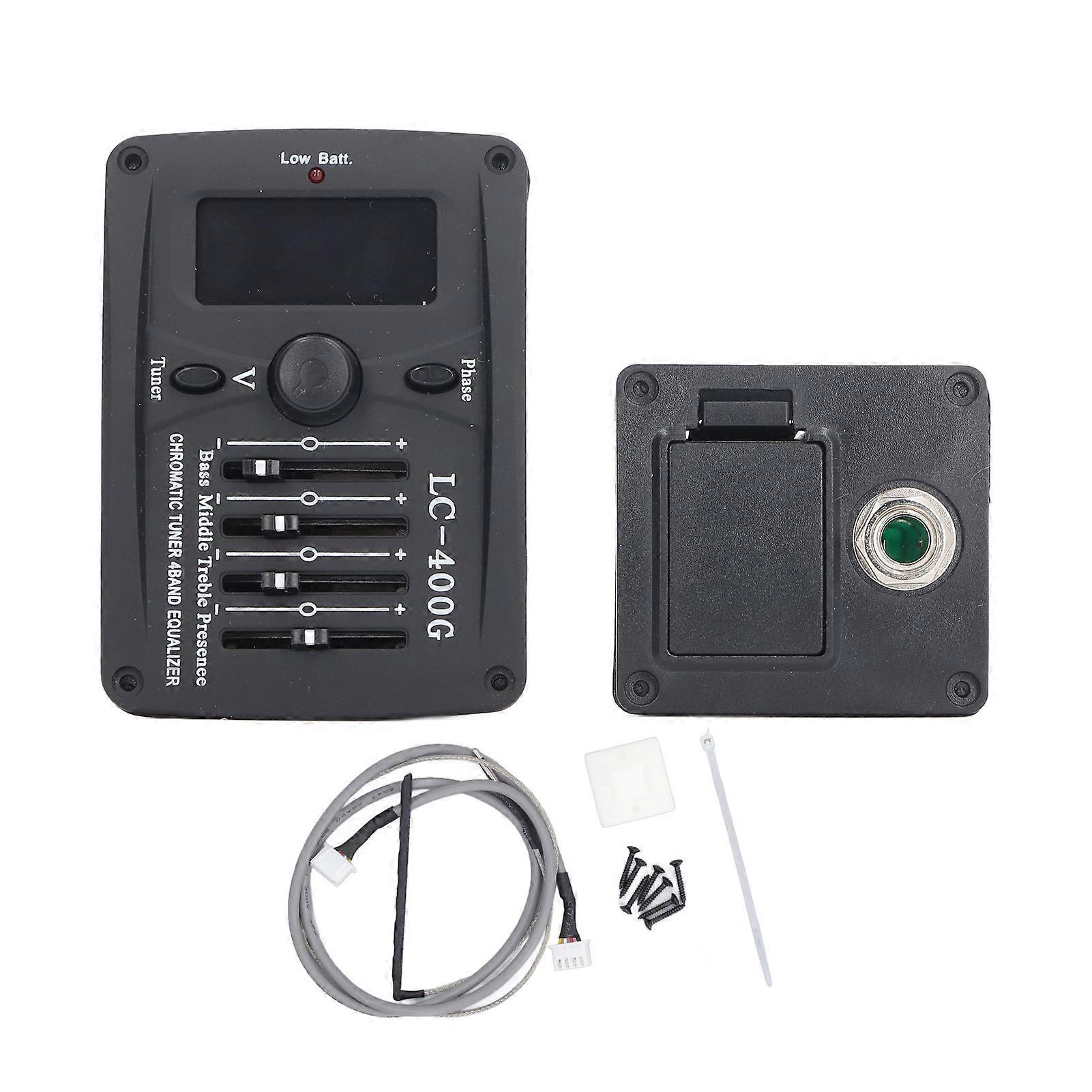 Acoustic Guitar 4 Band Equalizer EQ Preamps Piezo Pickup Chromatic Tuner System LC400G