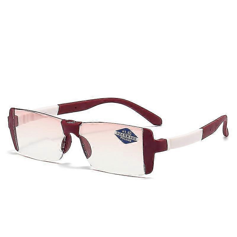 アンチブルーライトメガネ磁気療法老眼メガネインテリジェントズーム-2レッド