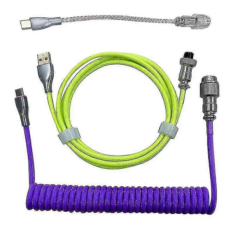 Mechanical Keyboard Cable Usb Data Cable Aviation Head Spring Cable,1